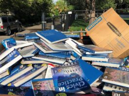 A photo of a Florida K-8 school's dumpster