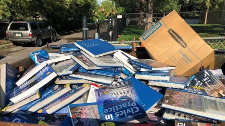 A photo of a Florida K-8 school's dumpster