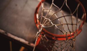 Basketball hoop closeup