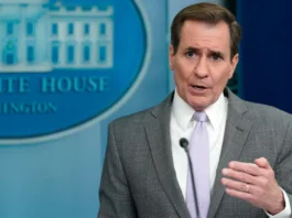 The National Security Council spokesperson, John Kirby, at a White House Press Briefing.