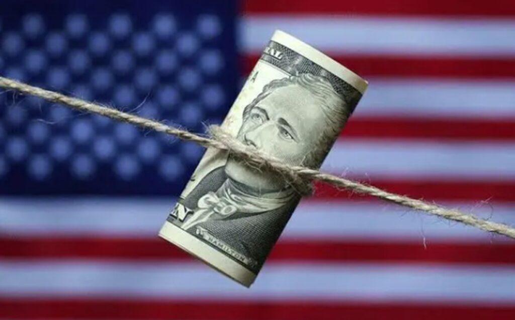 Dollar Bill Hanging on a Thread