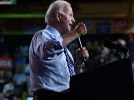 President Joe Biden speaking at an event.