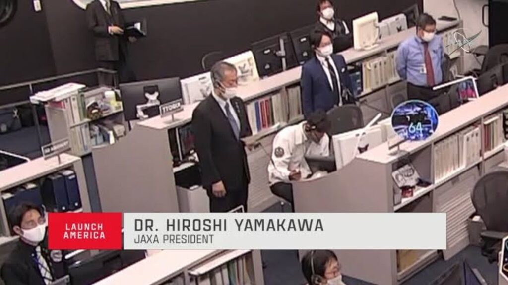Yamakawa Hiroshi at JAXA's launch control room