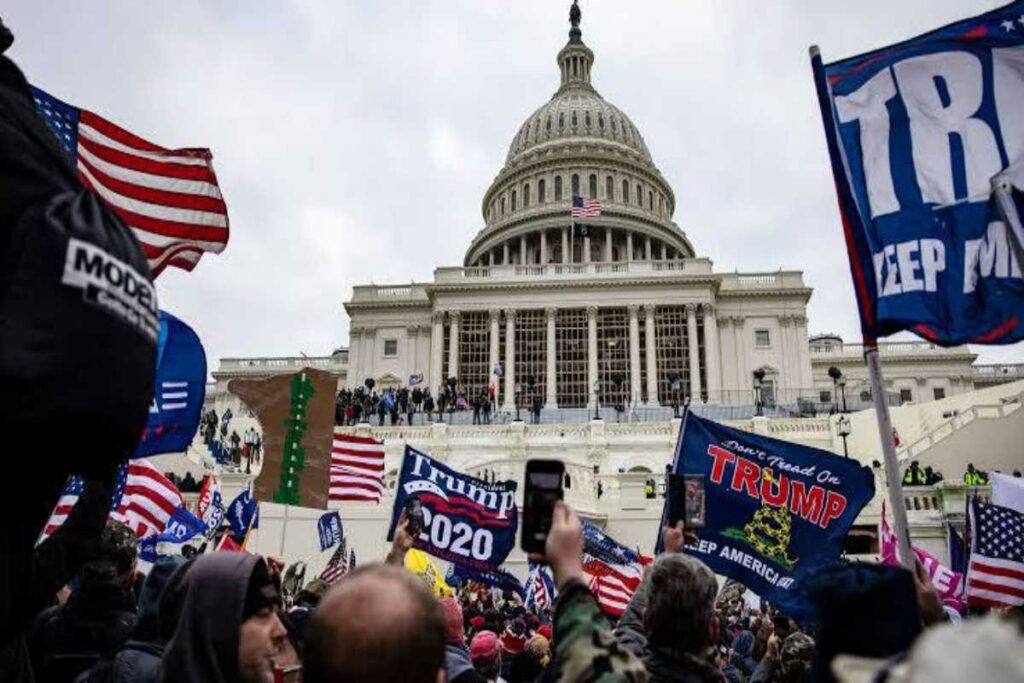 A picture of the Capitol Riot after Donald Trump's spreading of lies