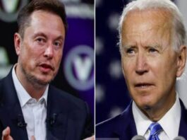 A side by side picture of Elon Musk and Joe Biden