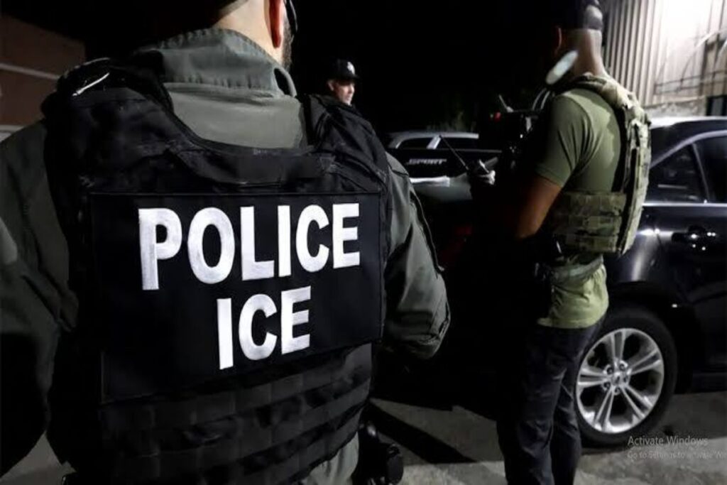 A picture of ICE police