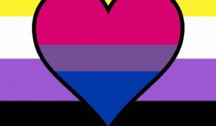 A non -binary pride flag