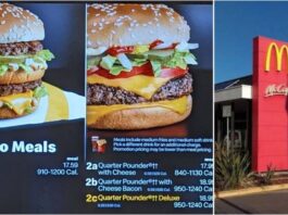 A Collage of McDonald's Prices and the Entrance of a McDonald's Outlet