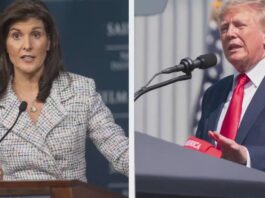 A Side By Side Photo of Republican Presidential Candidate Nikki Haley and Ex President Donald Trump