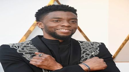 Chadwick Boseman in a wakanda pose