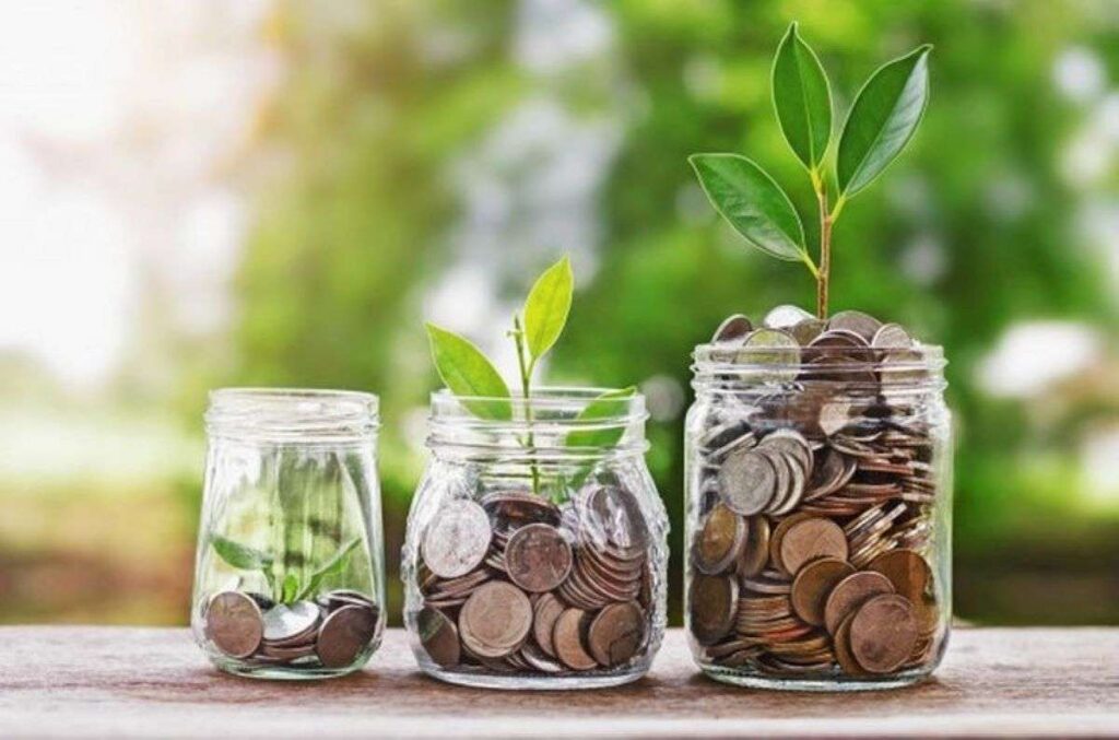 Coins in jars