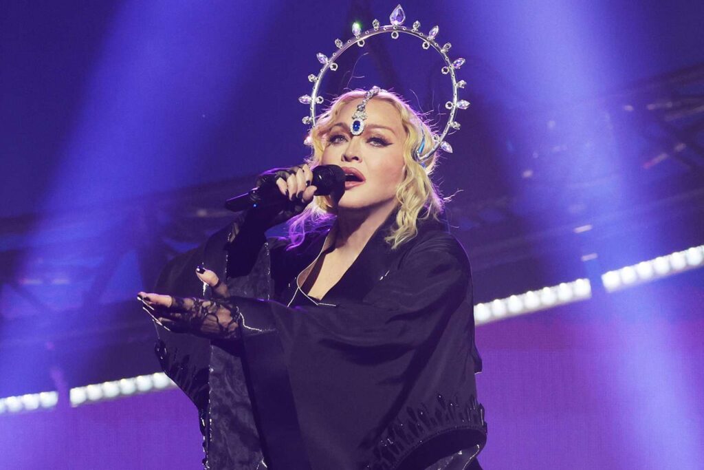 Madonna performing on stage 