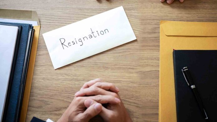 A resignation letter