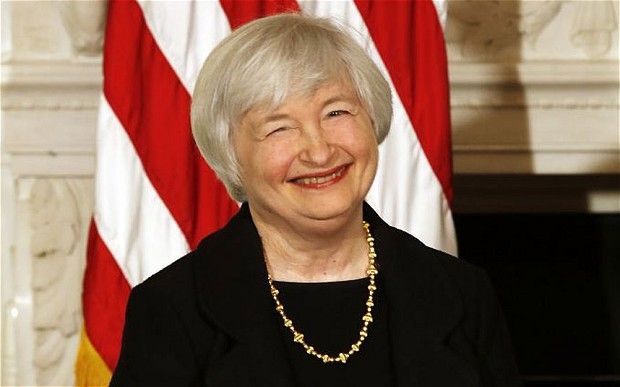 A smiling Janet Yellen 
