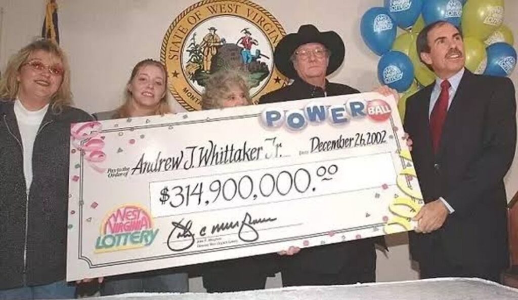 Jack Whittaker With His Check