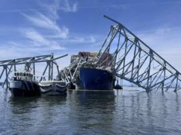 A picture of the Baltimore bridge collapse