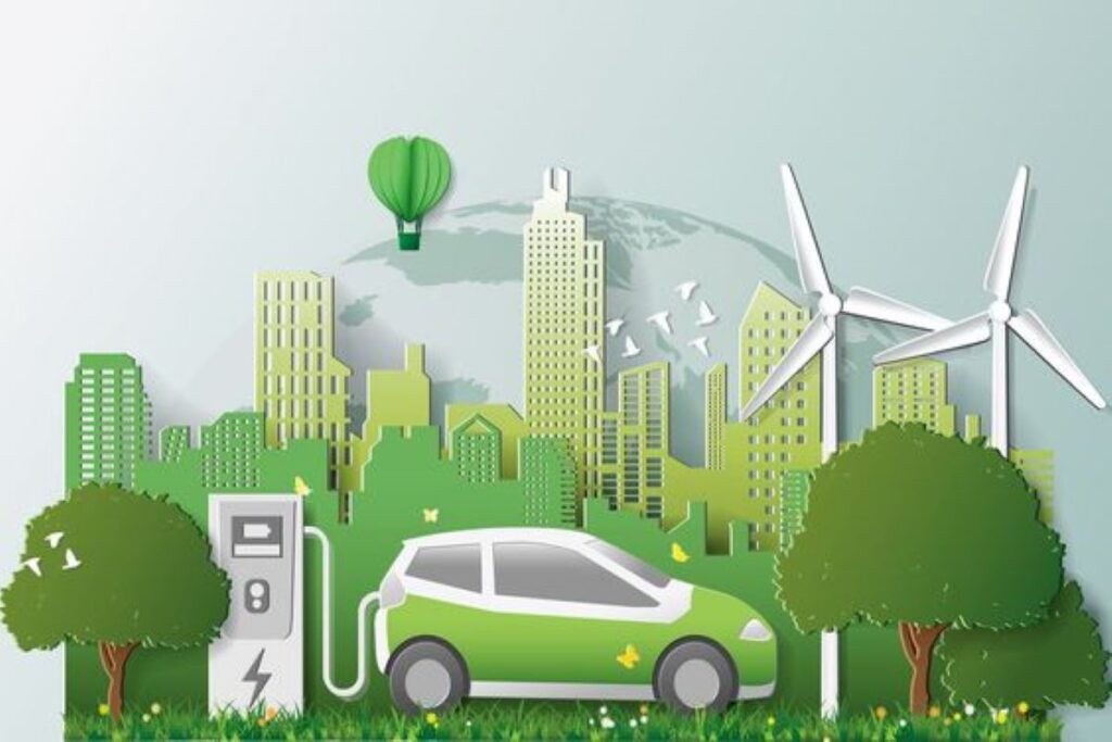 Graphics of Eco-Friendly Electric Vehicle