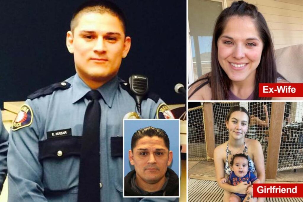 A picture of A former police officer, Elias Huizar, his ex-wife and girlfriend with one year old Roman Santos.