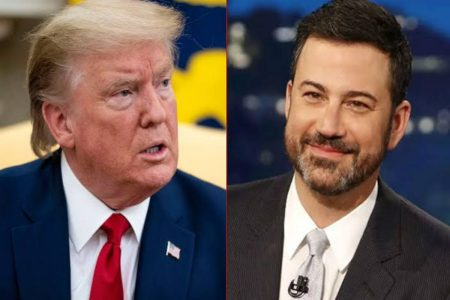 A picture of Jimmy Kimmel and Donald Trump