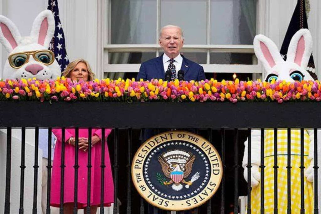 A picture of Biden during the Easter day proclamation