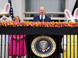 A picture of Biden during the Easter day proclamation