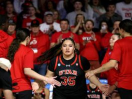 A picture of the Utah women's team who faced the racial harassment