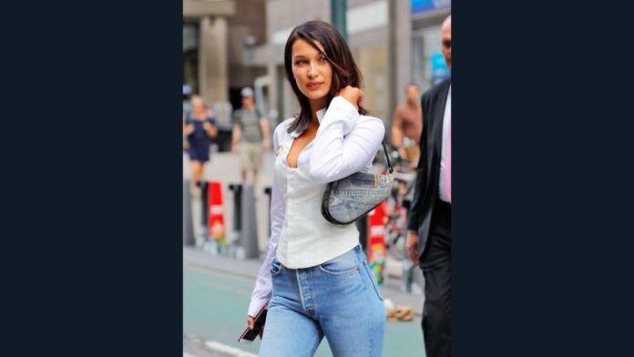 Bella Hadid and her Dior Jean Saddle Bag