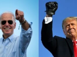 A picture of Trump and Biden