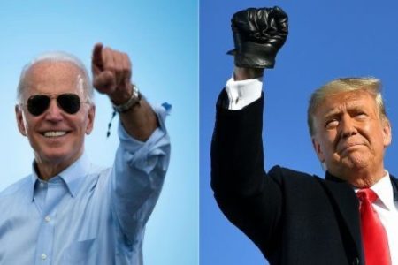 A picture of Trump and Biden