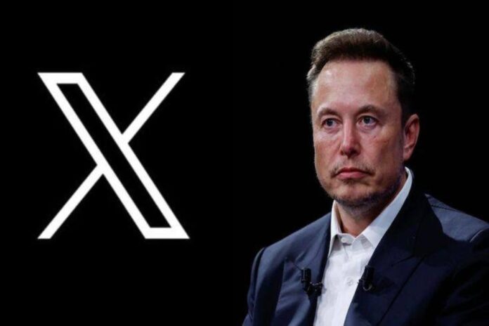 A picture of Elon Musk and X logo