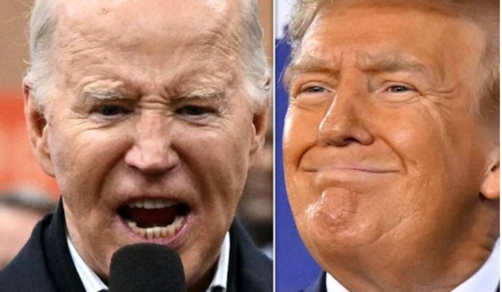 A collage of Biden and Trump