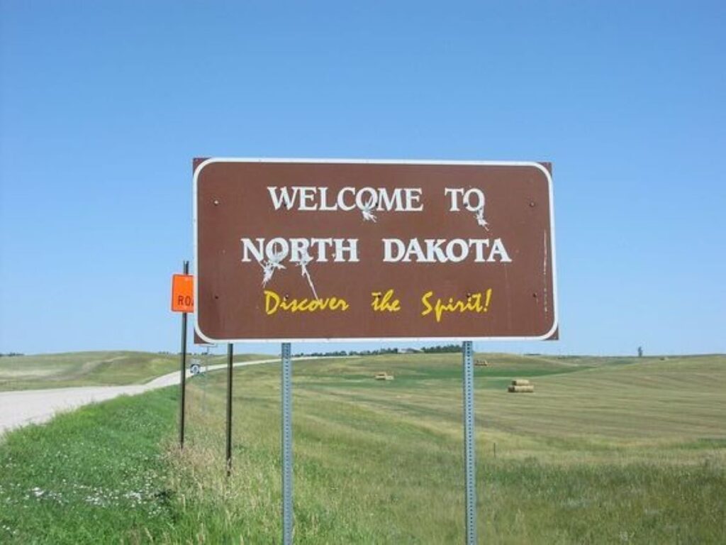 Welcome to North Dakota signboard