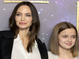 A picture of Angelina Jolie and her daughter