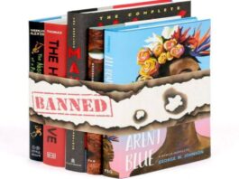 A picture of banned books