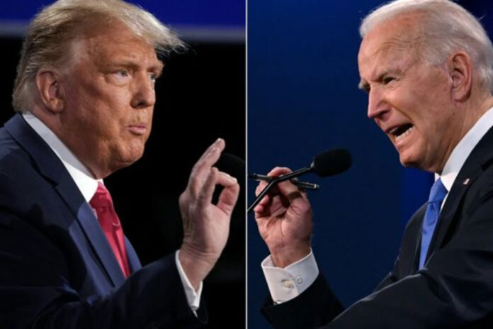 A picture of Biden and Trump.