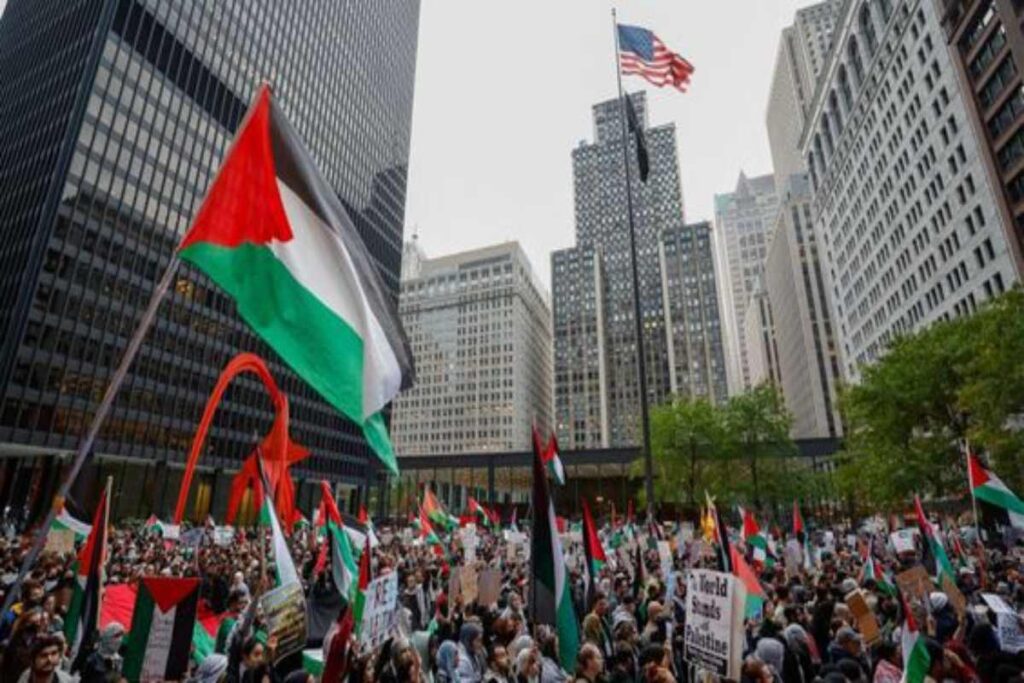 A picture of a Pro-Palestinian protest