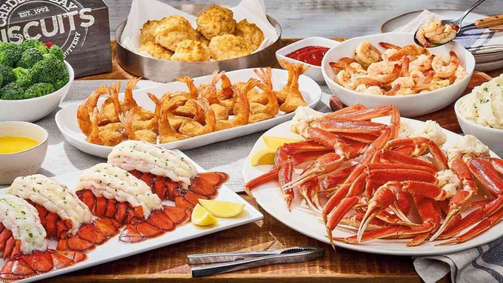 An array of seafood, the expertise of the Red Lobster restaurant