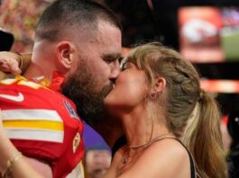 A picture of Taylor Swift and Travis Kelce