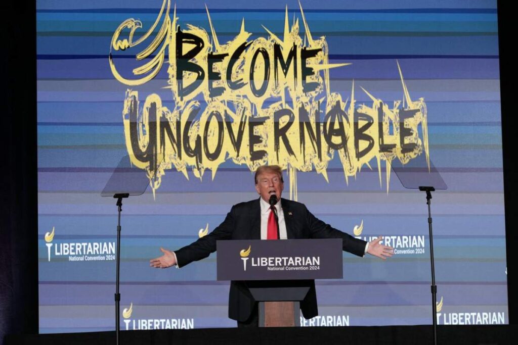 A picture of Donald Trump at Libertarian National Convention