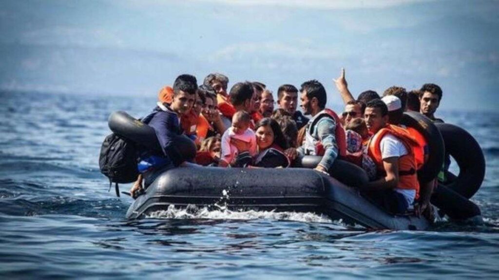 Migrants on a boat