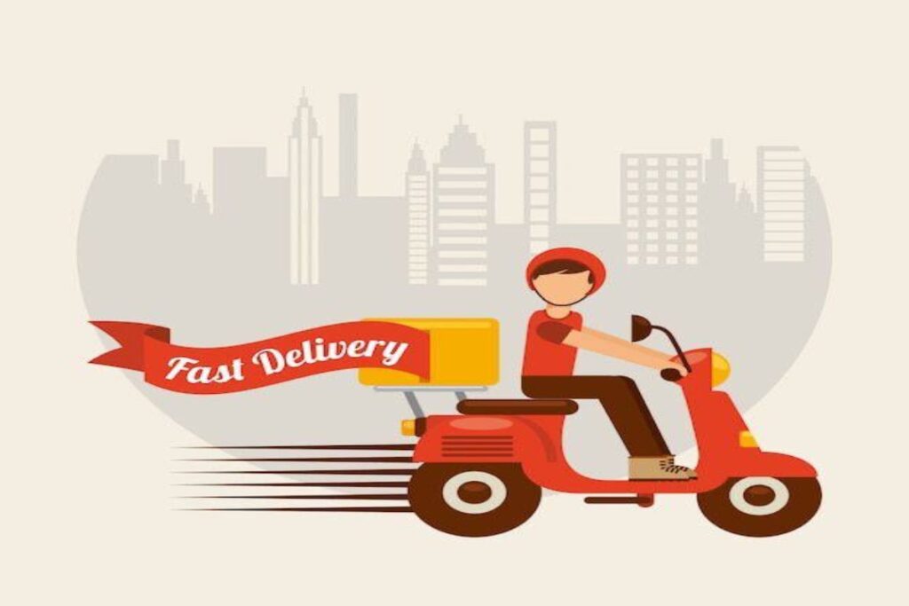A picture representation of a delivery driver