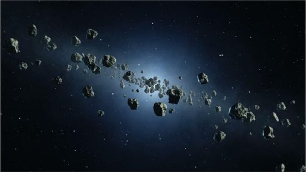 A cluster of asteroids