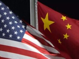 U.S. and Chinese flags