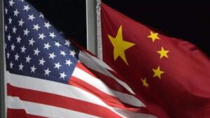 U.S. and Chinese flags