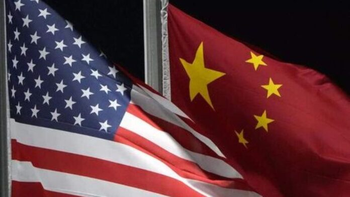 U.S. and Chinese flags