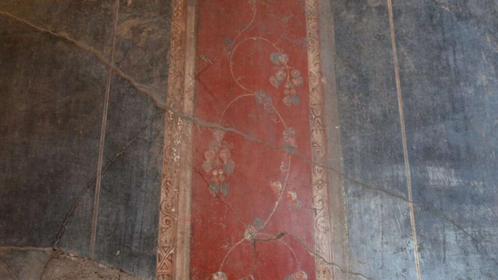 An old wall seen in the House of the Ceii in Pompeii.