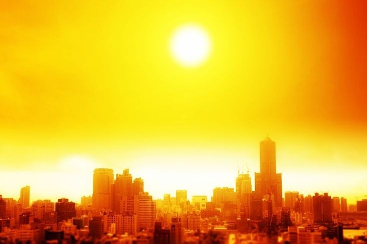 Picture of a city beset with high temperature