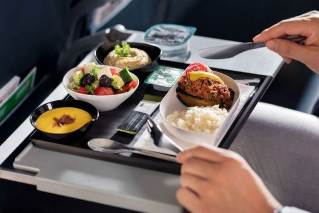 Food served in an airplane