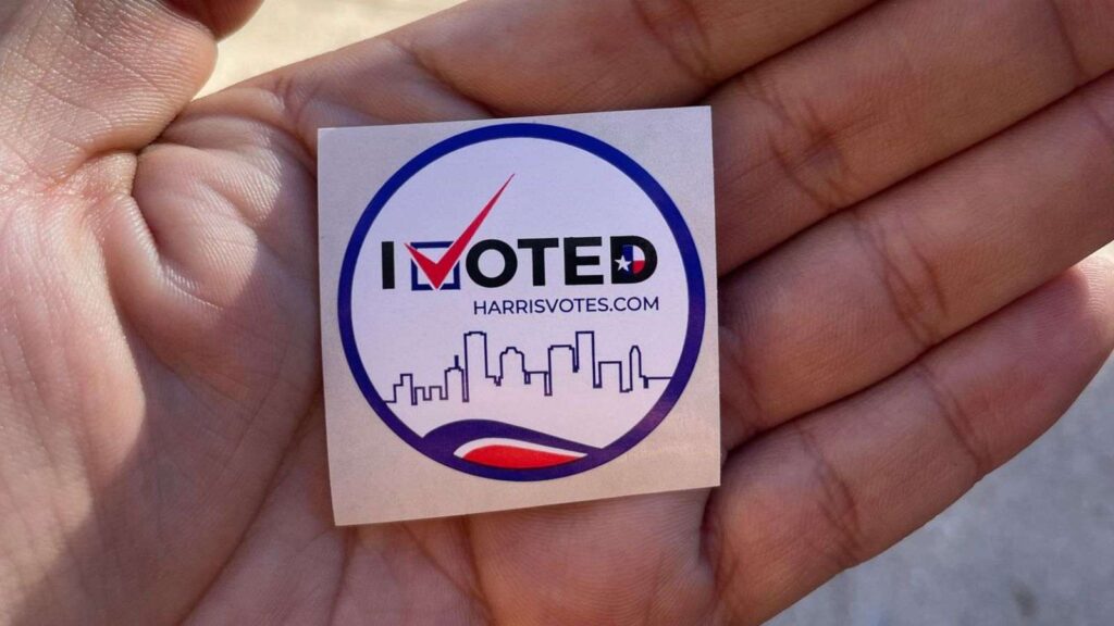Texas election sticker