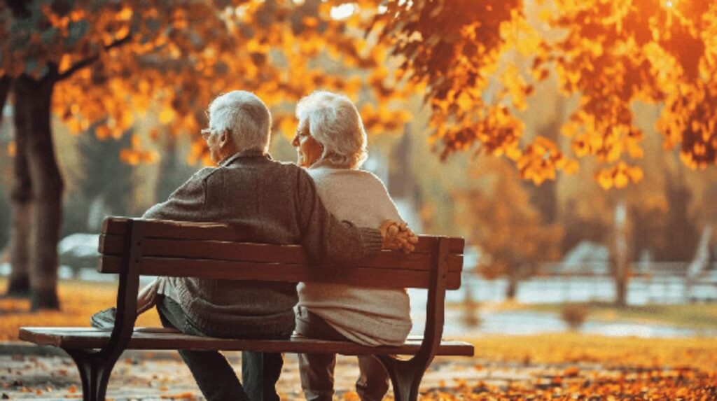 Old Couple Sitting Under a Tree